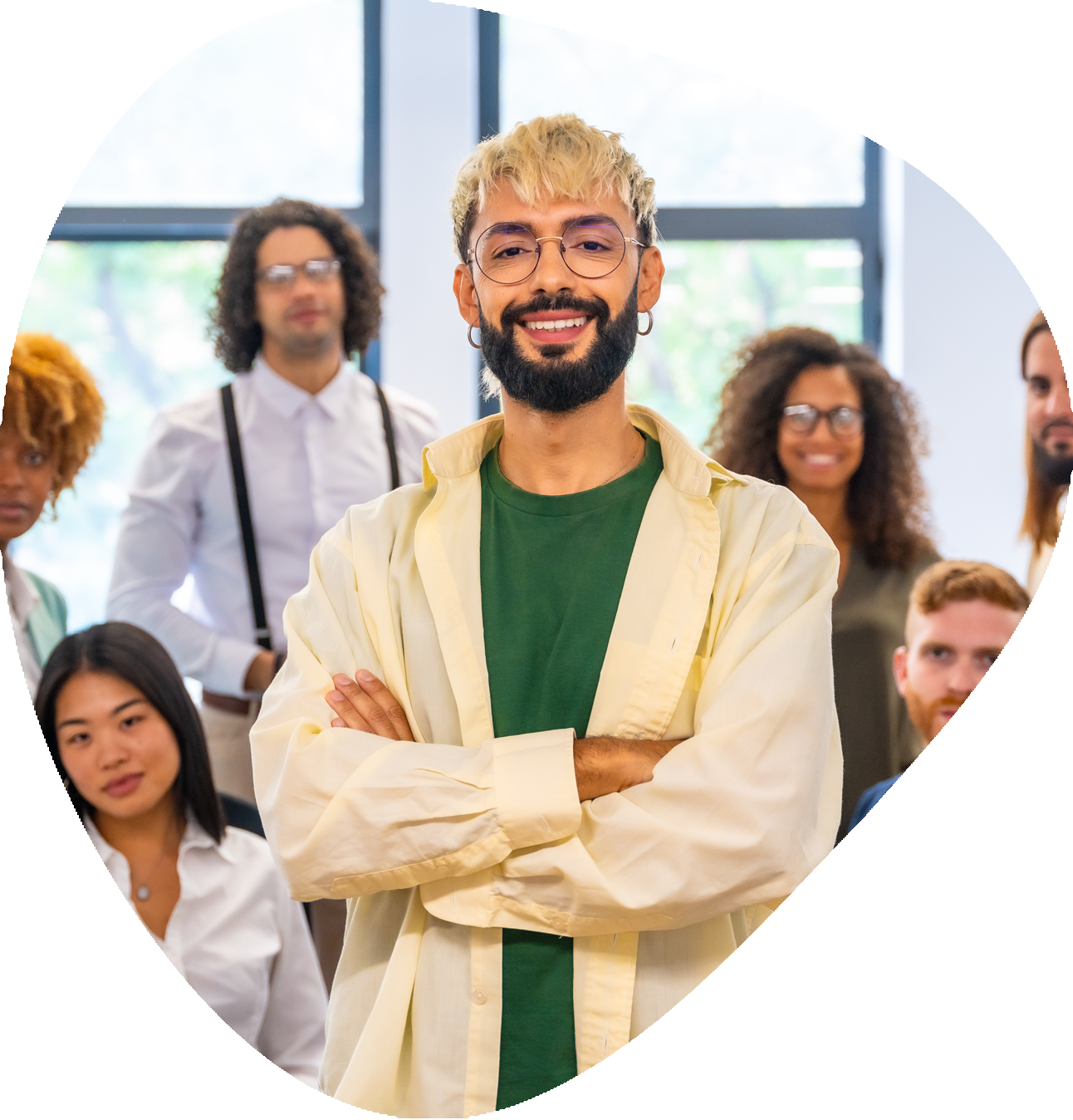 Young and modern entrepreneur smiling at camera