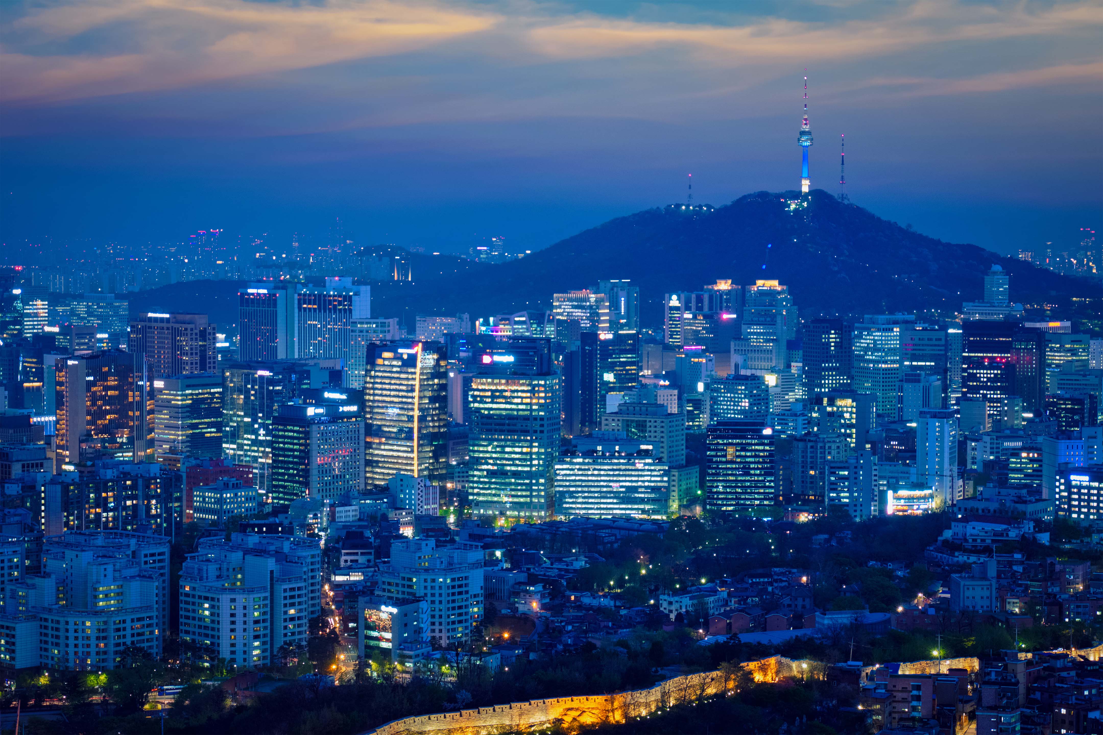 Seoul skyline in the night South Korea